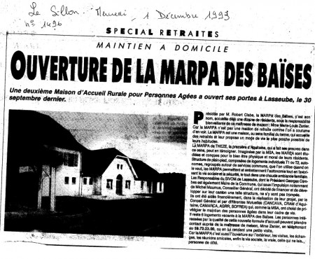 30 septembre 1993, les premiers résidents emménagent.