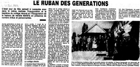 College rénové et MARPA sont inaugurés le 30 mai 1994